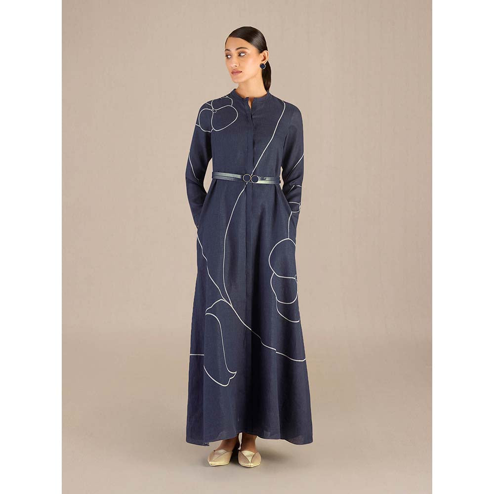AMPM Navy Blue Savana Dress With Belt (Set of 2)