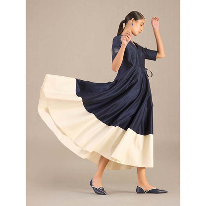 AMPM Navy Blue Alizeh Dress With Belt (Set of 2)