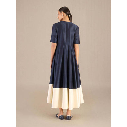 AMPM Navy Blue Alizeh Dress With Belt (Set of 2)
