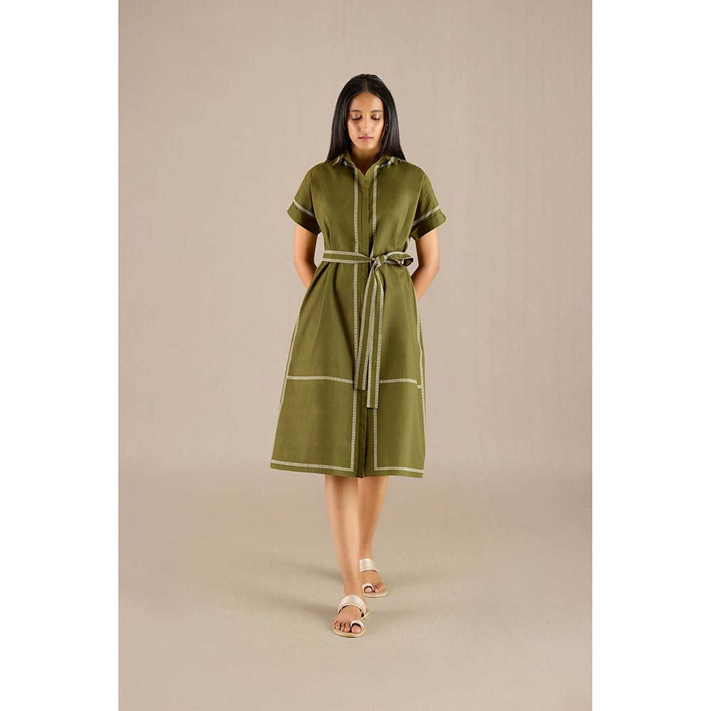 AMPM Olive Adya Dress with Belt (Set of 2)