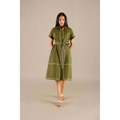 AMPM Olive Adya Dress with Belt (Set of 2)