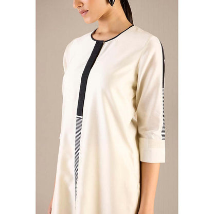AMPM White Bina Kurta with Palazzo and Dupatta (Set of 3)