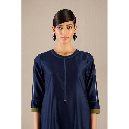 AMPM Navy Blue Kasia Kurta with Palazzo and Dupatta (Set of 3)