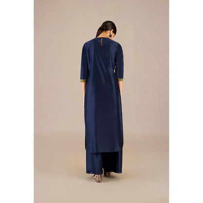 AMPM Navy Blue Kasia Kurta with Palazzo and Dupatta (Set of 3)