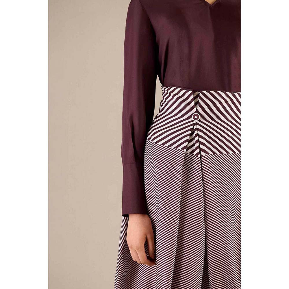 AMPM Burgundy Inessa Top with Dhoti (Set of 2)