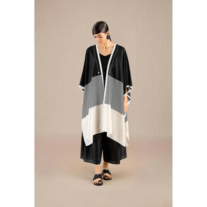 AMPM Black Alaia Cape with Inner, Palazzo and Belt (Set of 4)