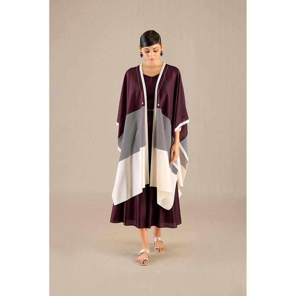 AMPM Burgundy Alaia Cape with Inner, Palazzo and Belt (Set of 4)