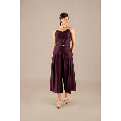 AMPM Burgundy Alaia Cape with Inner, Palazzo and Belt (Set of 4)