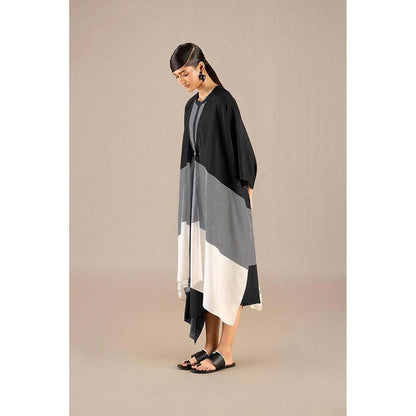 AMPM Black Riha Dress with Cape and Belt (Set of 3)