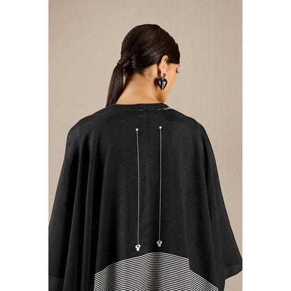 AMPM Black Riha Dress with Cape and Belt (Set of 3)