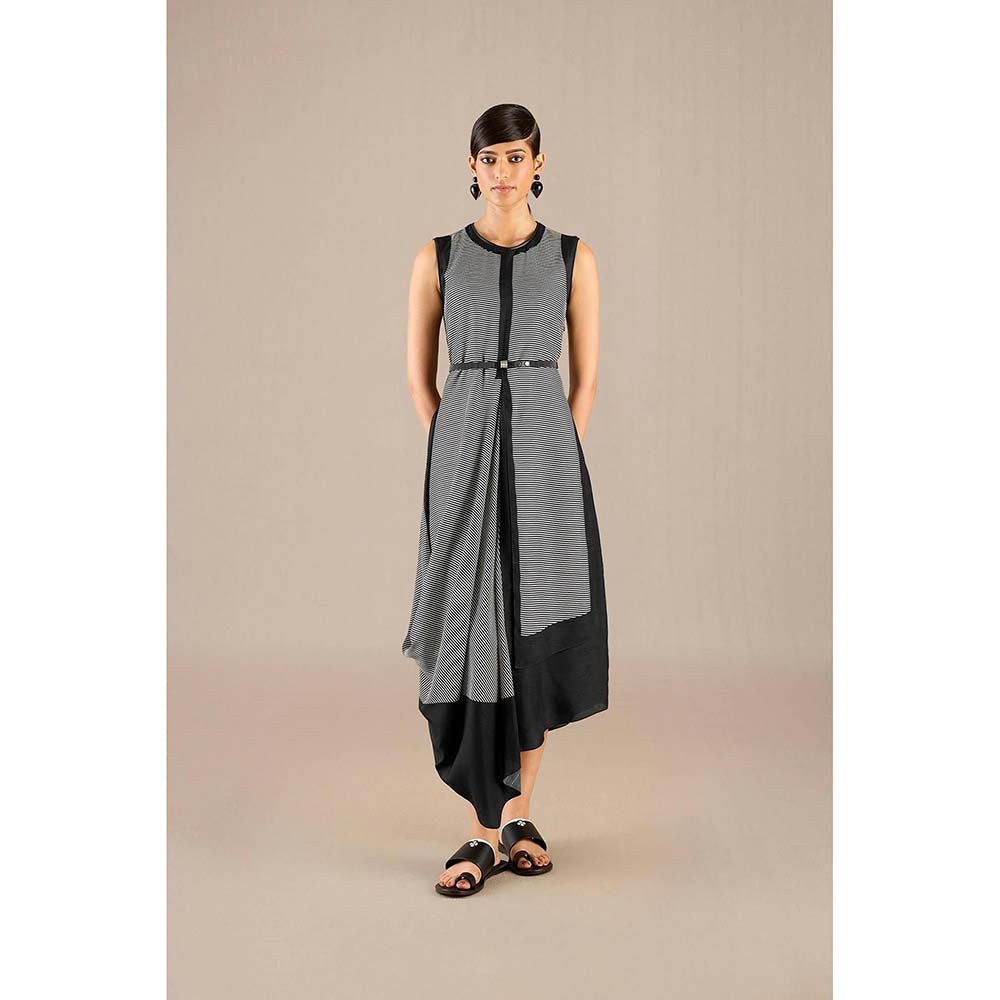 AMPM Black Riha Dress with Cape and Belt (Set of 3)