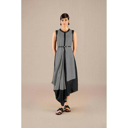 AMPM Black Riha Dress with Cape and Belt (Set of 3)