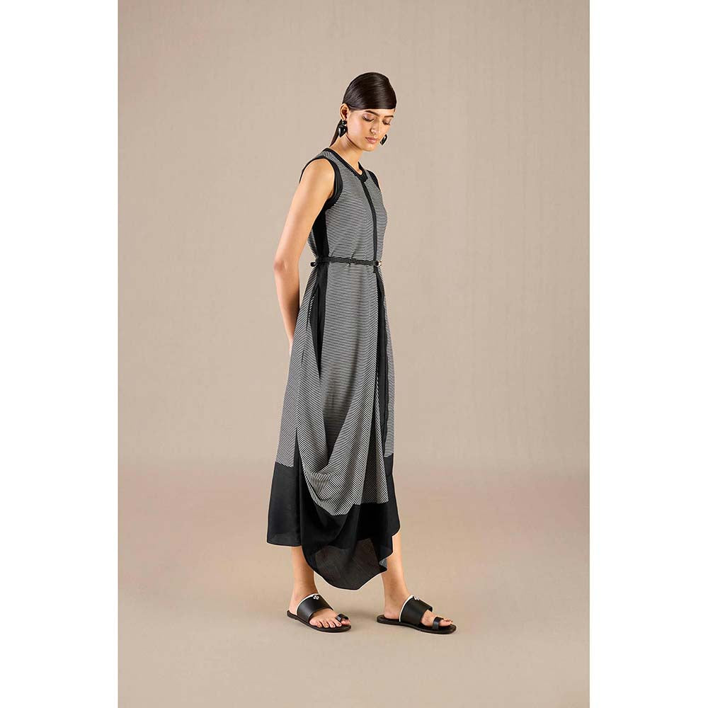 AMPM Black Riha Dress with Cape and Belt (Set of 3)