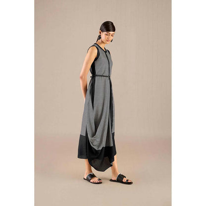 AMPM Black Riha Dress with Cape and Belt (Set of 3)