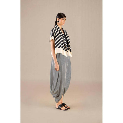 AMPM Black Safiya Jacket with Inner and Dhoti (Set of 3)