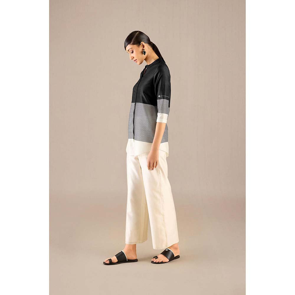 AMPM Black Daara Shirt with Palazzo (Set of 2)