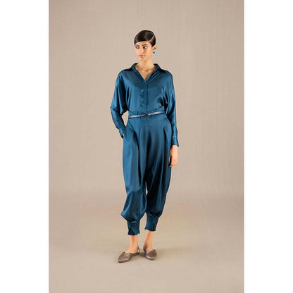 AMPM Blue Aarifa Shirt with Pant and Belt (Set of 3)