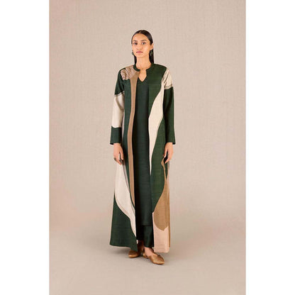 AMPM Amida Green Solid Kurta and Pant with Jacket (Set of 3)
