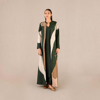 AMPM Amida Green Solid Kurta and Pant with Jacket (Set of 3)