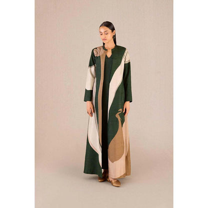 AMPM Amida Green Solid Kurta and Pant with Jacket (Set of 3)