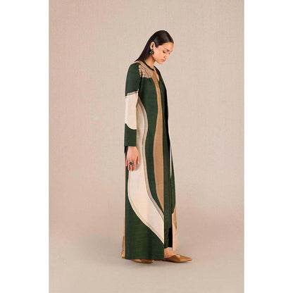AMPM Amida Green Solid Kurta and Pant with Jacket (Set of 3)