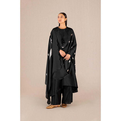 AMPM Abiha Black Printed Kurta with Palazzo and Dupatta (Set of 3)