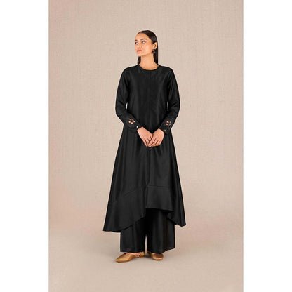 AMPM Abiha Black Printed Kurta with Palazzo and Dupatta (Set of 3)