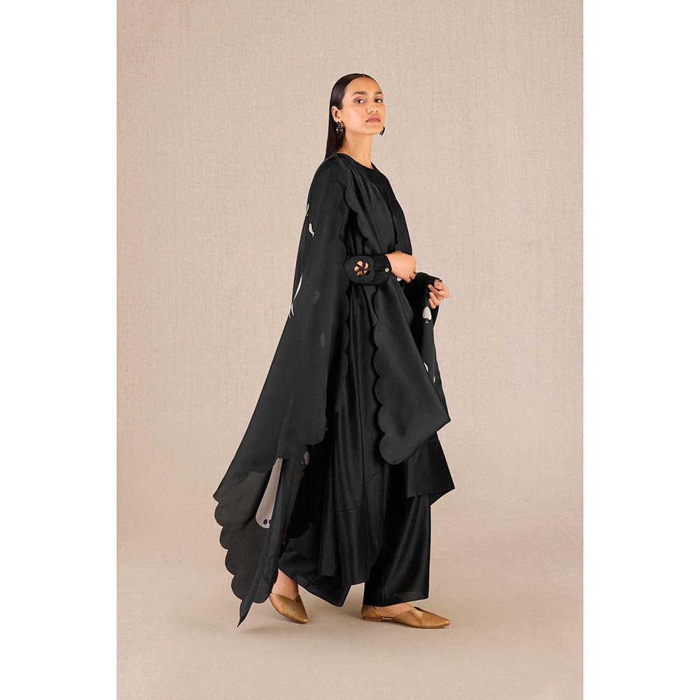 AMPM Abiha Black Printed Kurta with Palazzo and Dupatta (Set of 3)