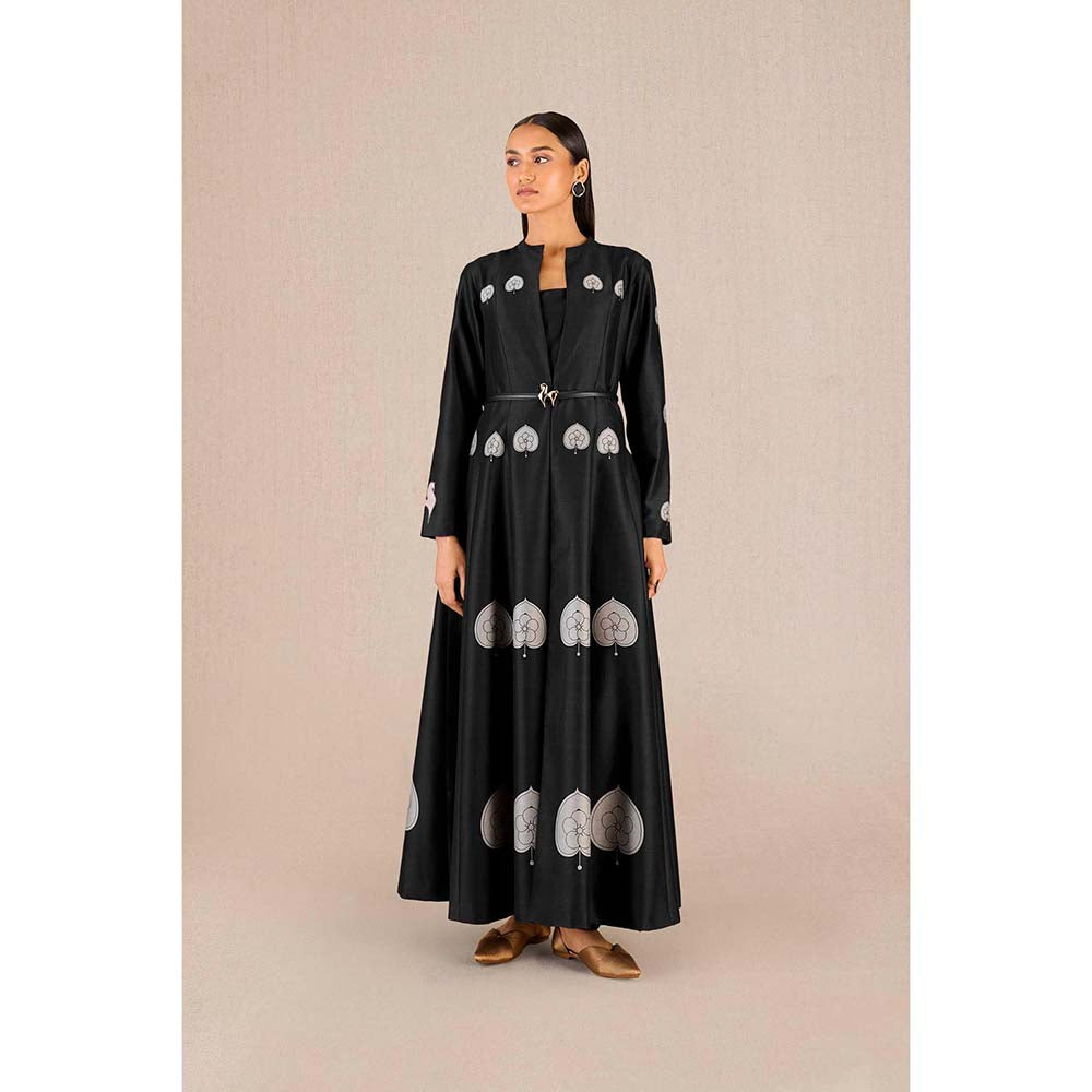 AMPM Aresha Black Printed Jacket with Inner and Pant (Set of 4)