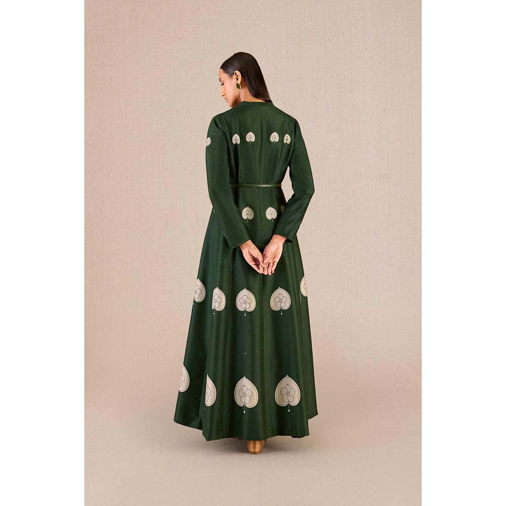 AMPM Aresha Green Printed Jacket with Inner and Pant (Set of 4)