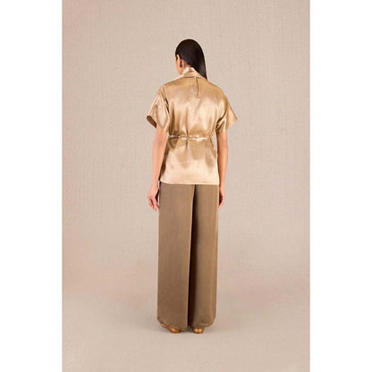 AMPM Usra Gold Textured Tunic and Palazzo (Set of 3)