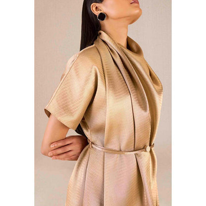 AMPM Usra Gold Textured Tunic and Palazzo (Set of 3)