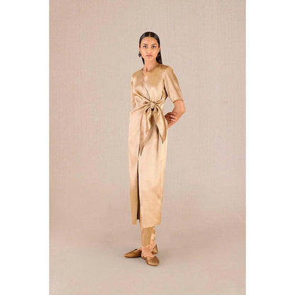 AMPM Urvi Gold Textured Kurta and Pant (Set of 2)