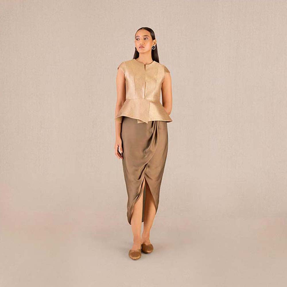 AMPM Abrah Gold Textured Top