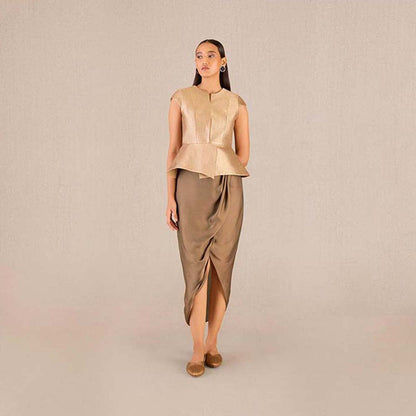 AMPM Abrah Gold Textured Top