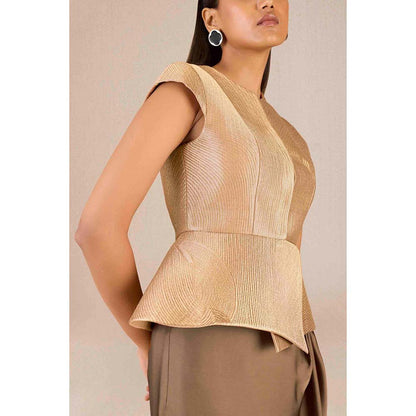 AMPM Abrah Gold Textured Top