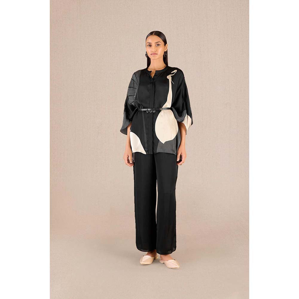 AMPM Black Iha Printed Shirt with Pant and Belt (Set of 3)