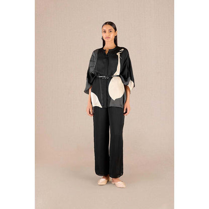 AMPM Black Iha Printed Shirt with Pant and Belt (Set of 3)