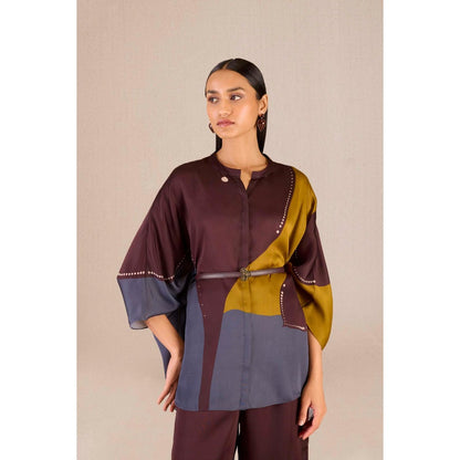 AMPM Amalie Printed Shirt with Palazzo and Belt (Set of 3)