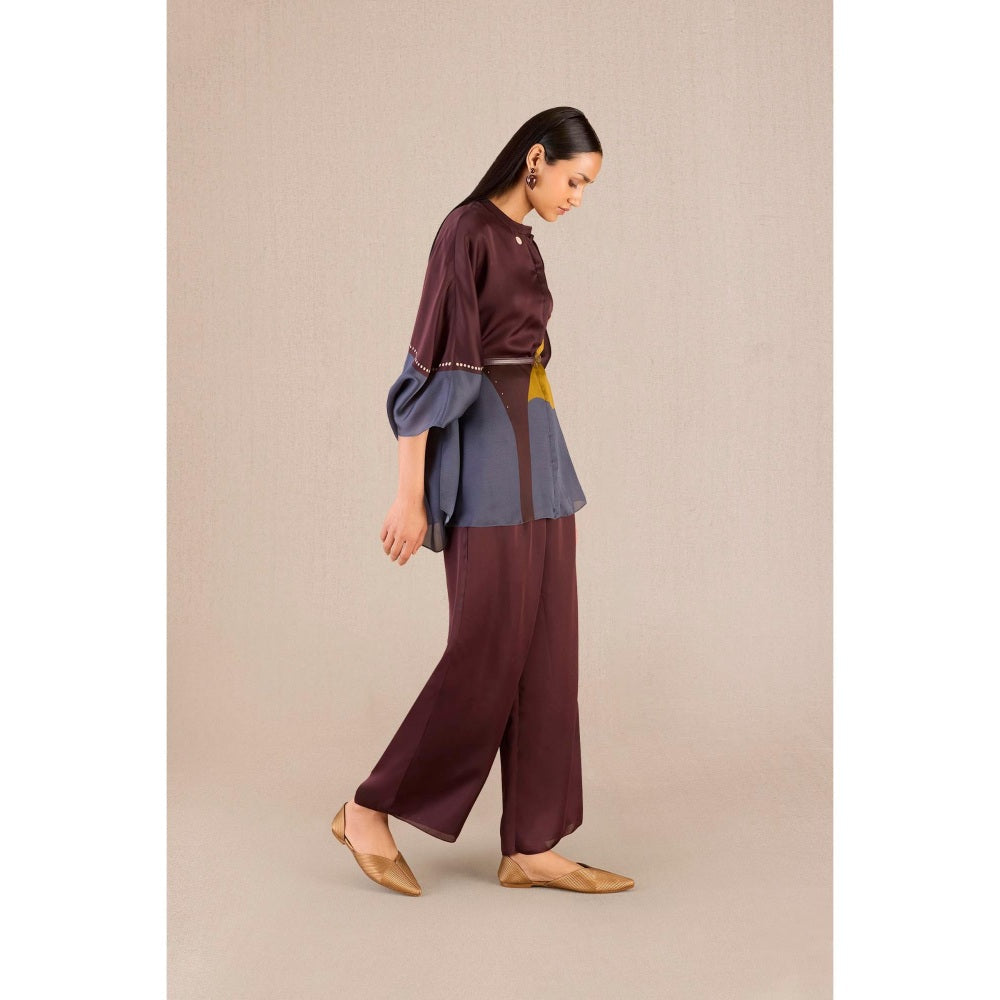 AMPM Amalie Printed Shirt with Palazzo and Belt (Set of 3)
