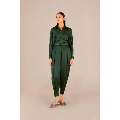 AMPM Green Aarifa Solid Shirt with Pant and Belt (Set of 3)