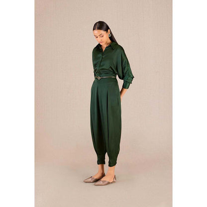 AMPM Green Aarifa Solid Shirt with Pant and Belt (Set of 3)