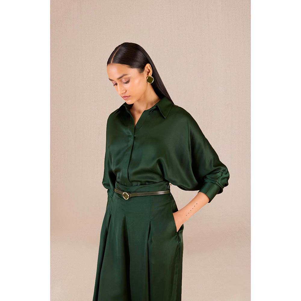 AMPM Green Aarifa Solid Shirt with Pant and Belt (Set of 3)