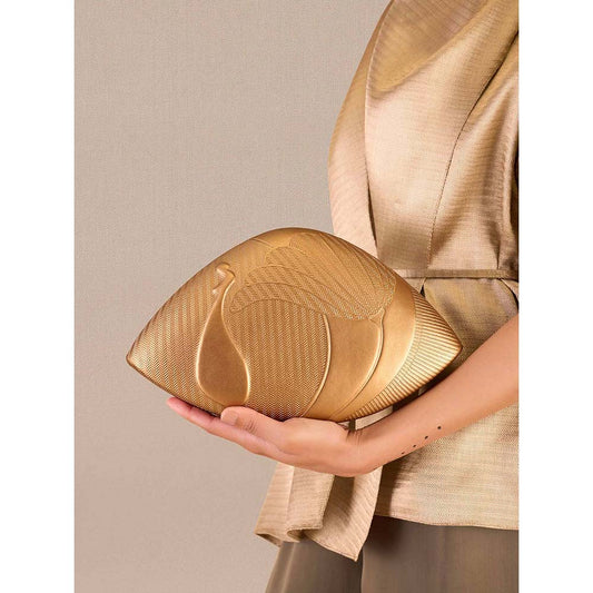 AMPM Ruya Gold Textured Clutch