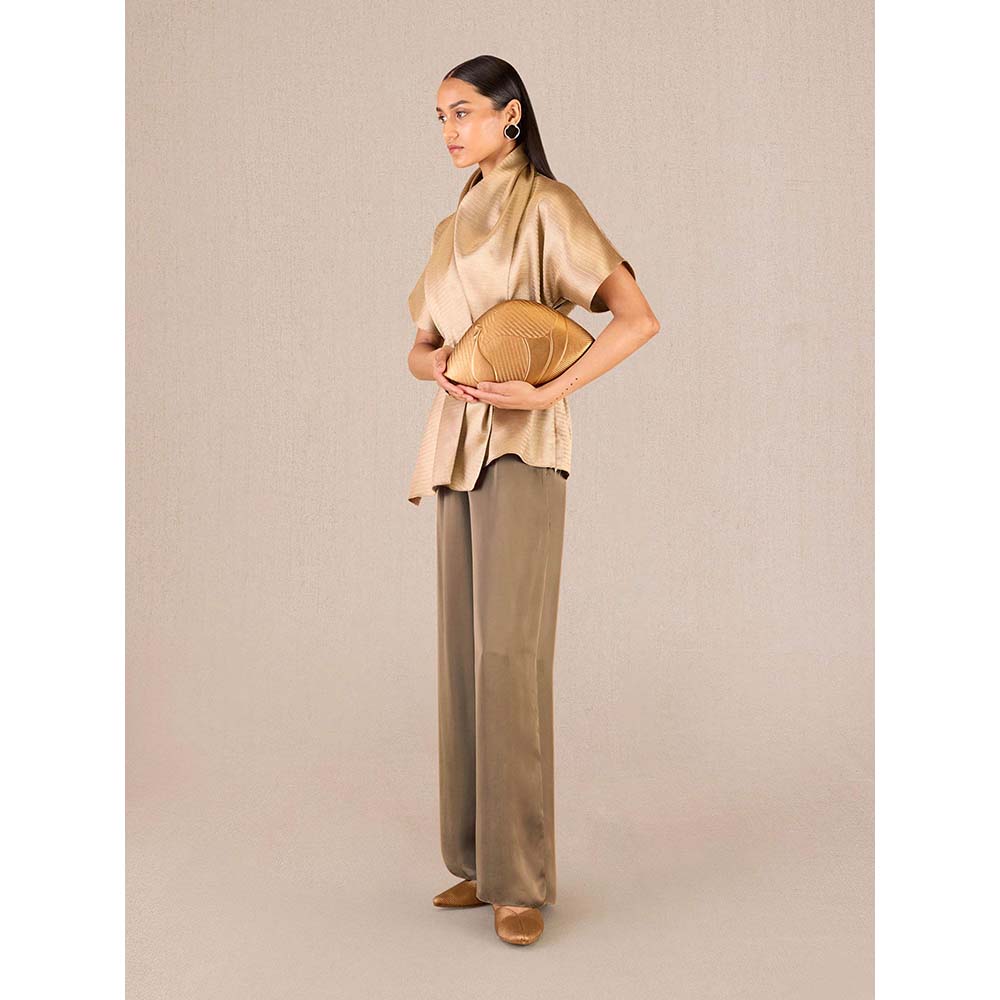 AMPM Ruya Gold Textured Clutch