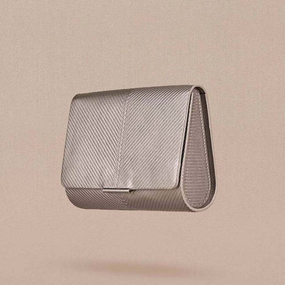 AMPM Zehra Silver Textured Clutch