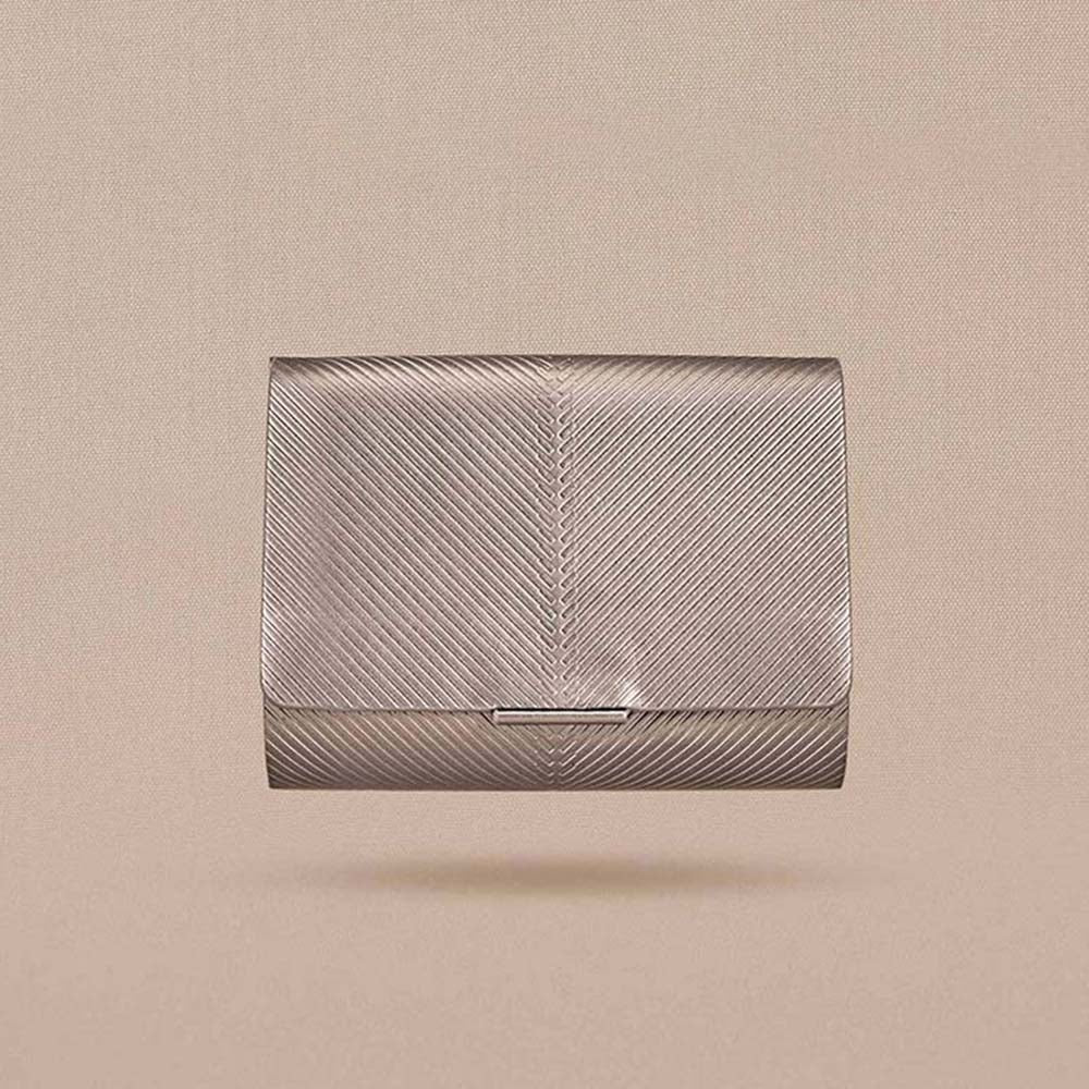 AMPM Zehra Silver Textured Clutch