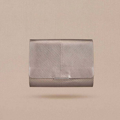 AMPM Zehra Silver Textured Clutch