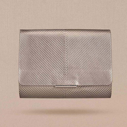 AMPM Zehra Silver Textured Clutch