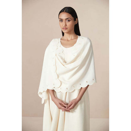 AMPM Ivory Dahlia Solid Shawl